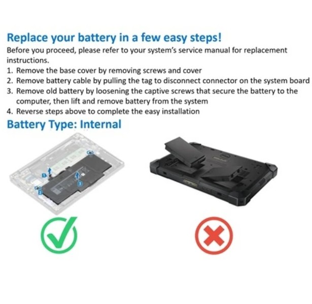 Dell 4-cell 52 Wh Lithium Ion Replacement Battery for Select Laptops