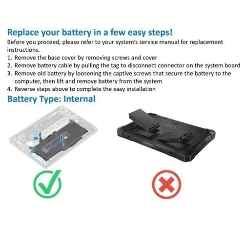 Dell 4-cell 68 Wh Lithium Ion Replacement Battery for Select Laptops