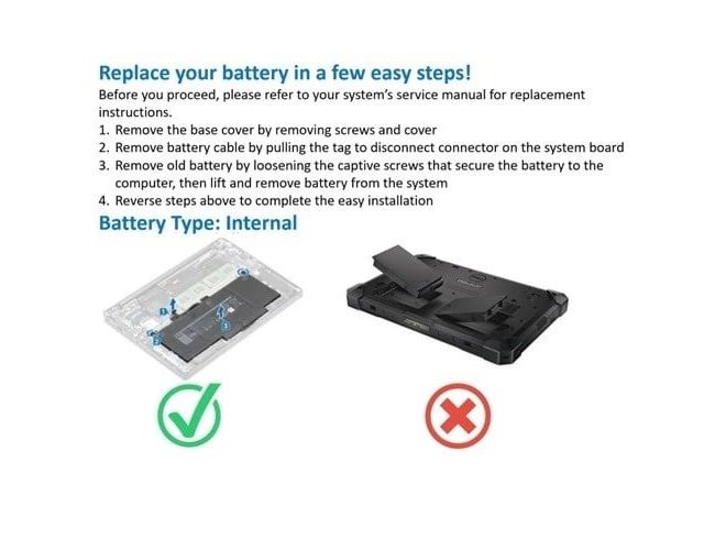 Dell 4-cell 68 Wh Lithium Ion Replacement Battery for Select
